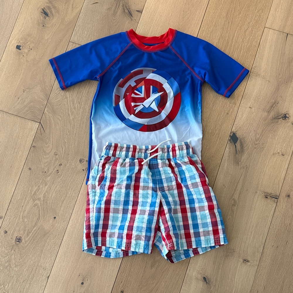 Kids Hero Rashguard and Set - Blue and Red